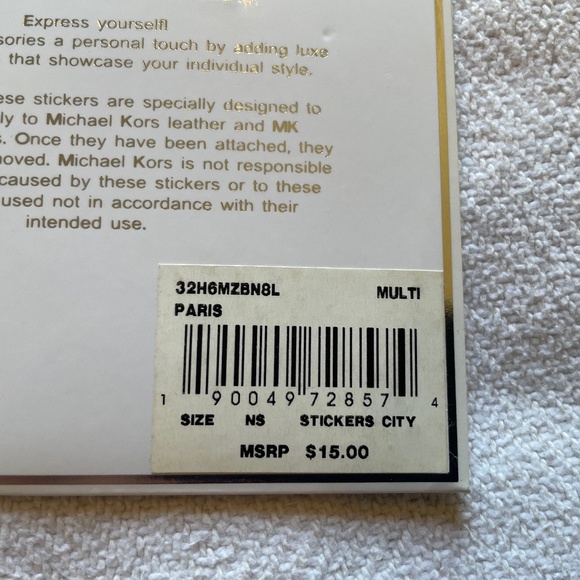 Michael Kors Leather Sticker "Paris" Eiffel Tower - Picture 3 of 3